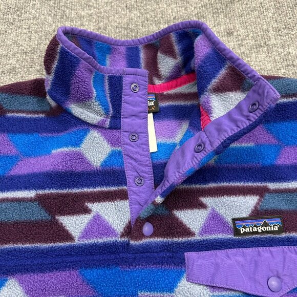 Patagonia Fleece Jacket Snap-T Synchilla Pullover Tribal Aztec Women's M - Picture 3 of 13